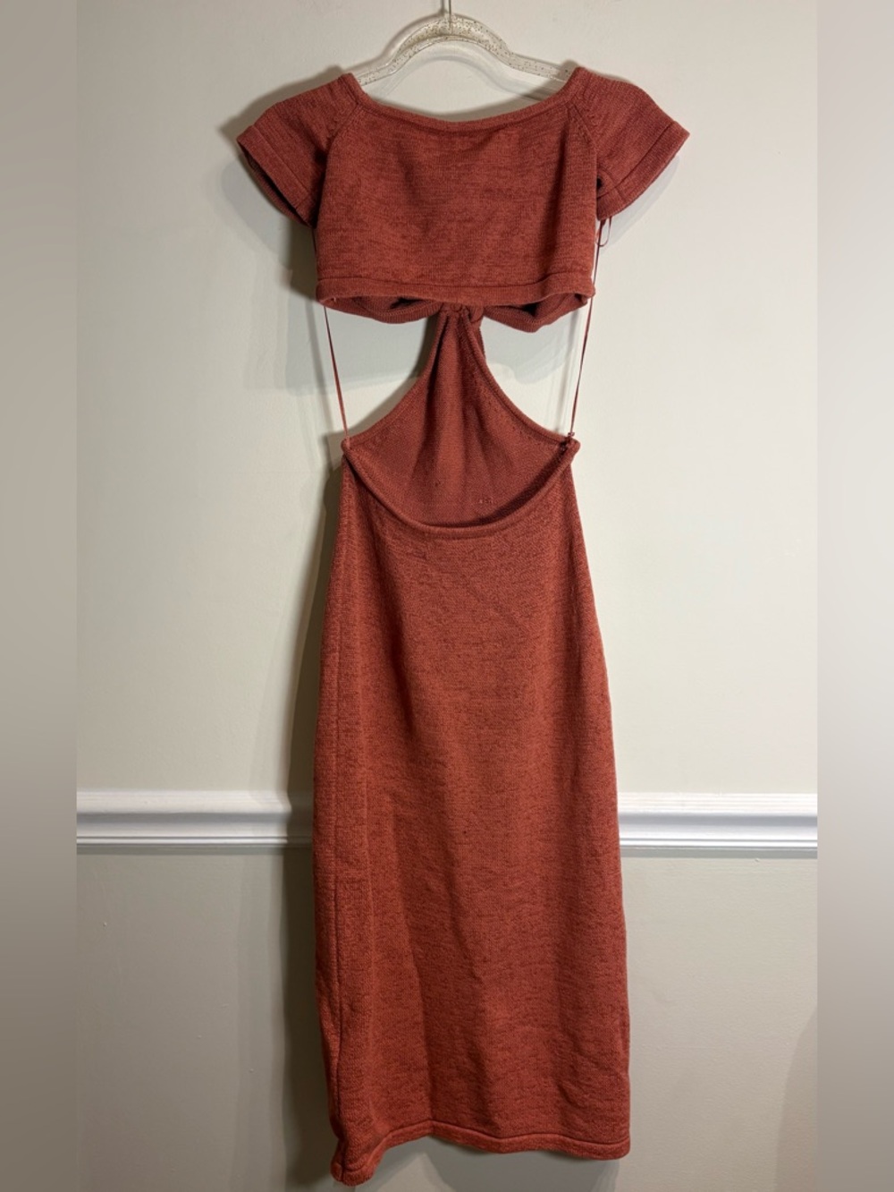 Cult Gaia NWT Alicia Cutout Knit Off-The-Shoulder Midi Dress in Jasper Small - Picture 14 of 16